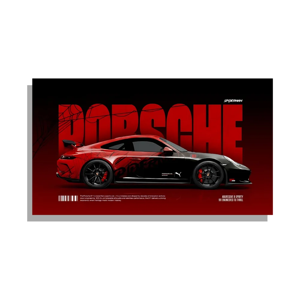 Djane Studio Premium Acrylic Car Frame | Acrylic Car Frame for Living Room, Bedroom, Office & Gaming Room | Modern Home Décor | Pack of 1 | Size 12x18 Inch